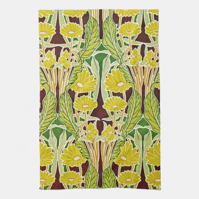 Art Nouveau Design #7 at Emporio Moffa Tea Towel (Vertical)