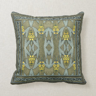 Art Nouveau Design Border Throw Pillow
