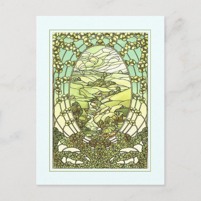 Art nouveau design greeting card. postcard (Front)