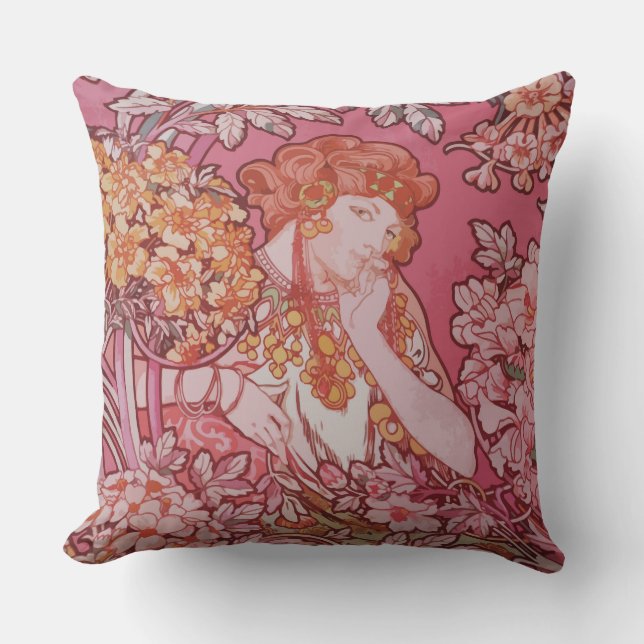Art Nouveau design Throw Pillow 20" x 20" (Front)