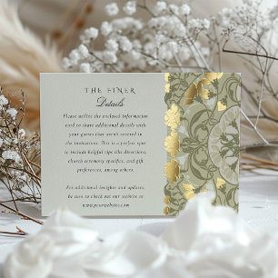 Art Nouveau Details Card Wedding Warm Earth Tones