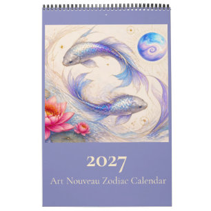Art Nouveau Dierenriem Wandkalender 2027 Calendar
