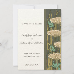 Art Nouveau Dragonfly Lily Pad Save the Date