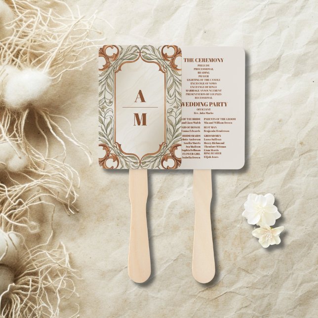 Art Nouveau Elegant Botanical Wedding Hand Fan (Creator Uploaded)