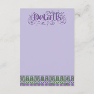 Art Nouveau Elegant Lilac Thistle Border Vertical Enclosure Card