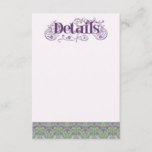 Art Nouveau Elegant Lovebirds Lilac Enclosure Card