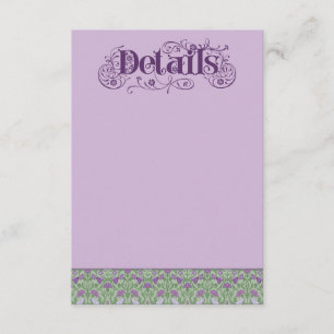 Art Nouveau Elegant Lovebirds Purple Enclosure Card