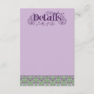 Art Nouveau Elegant Lovebirds Purple  Enclosure Card
