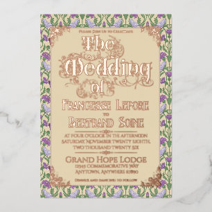 Art Nouveau Elegant Lovebirds Vintage Yellow 