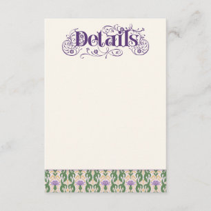 Art Nouveau Elegant Thistle Light Yellow Enclosure Card