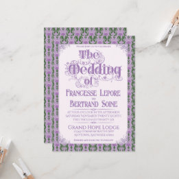 Art Nouveau Elegant Thistle Lilac Invitation