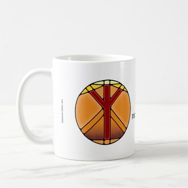 Art Nouveau Elhaz Rune Mug – PROTECTION! (Left)