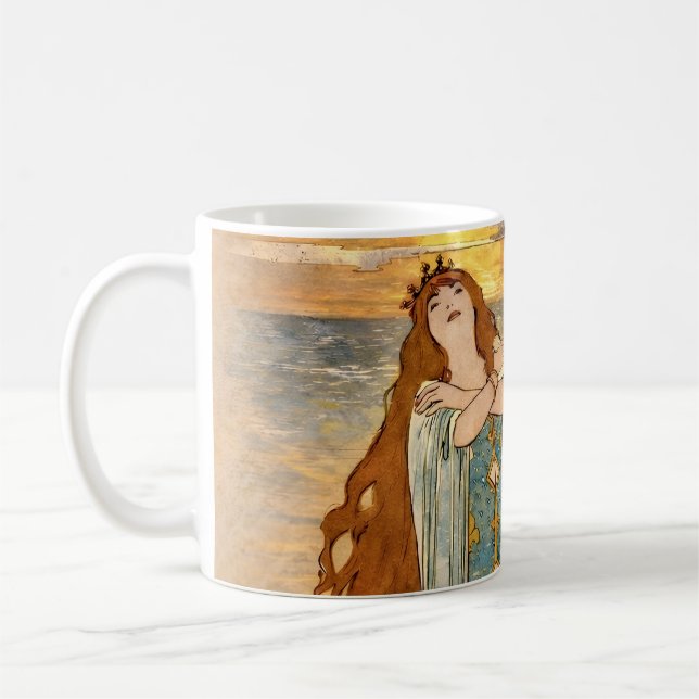 Art Nouveau Elsa Lohengrin Poster with Swans  Coffee Mug (Left)