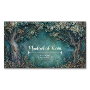 Art Nouveau Enchanted Forest Magnetic Business Card