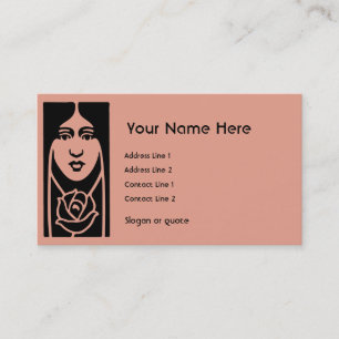 Art Nouveau Face and Flower Business Card