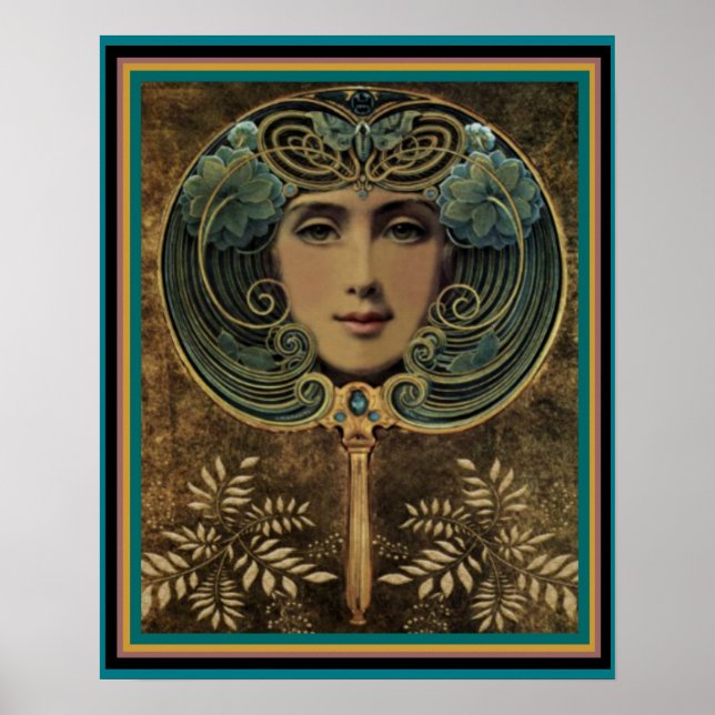 Art Nouveau Face in the Mirror 16 x 20 Poster (Front)