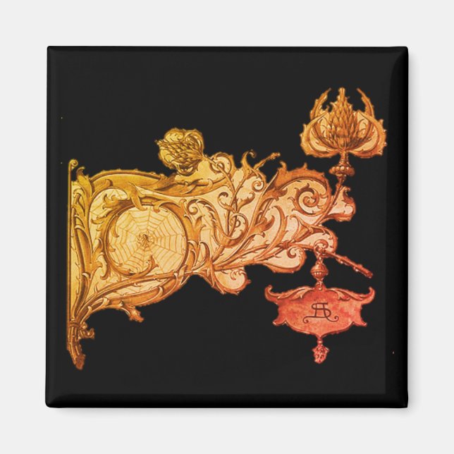 Art nouveau fall sconce and spiderweb magnet (Front)