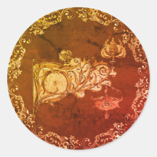 Art nouveau fall sconce spiderweb Seder Classic Round Sticker