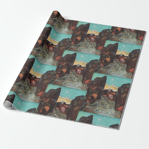 Art Nouveau Fantasy Bubbles in Canyon Decor Wrapping Paper