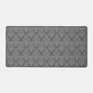 Art Nouveau Feather Pattern in Grey Desk Mat
