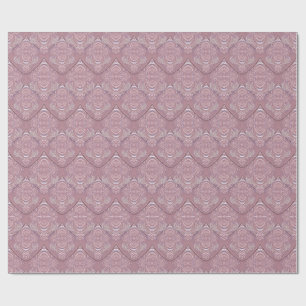 Art Nouveau Feather Pattern in Pink Wrapping Paper