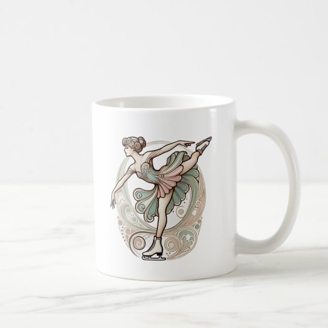 Art Nouveau Female Figure Skater Mug (Right)