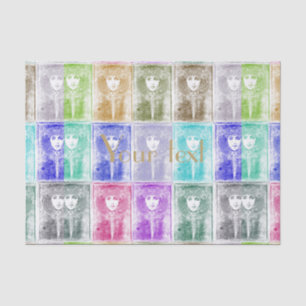 Art nouveau,females,redesigned,collages,colourful, tissue paper