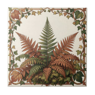 Art Nouveau Fern Ivy Botanical Ceramic Tile