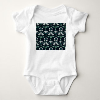Art nouveau floral, abstract seamless pattern. baby bodysuit