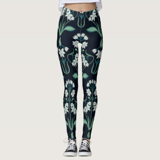 Art nouveau floral, abstract seamless pattern. leggings