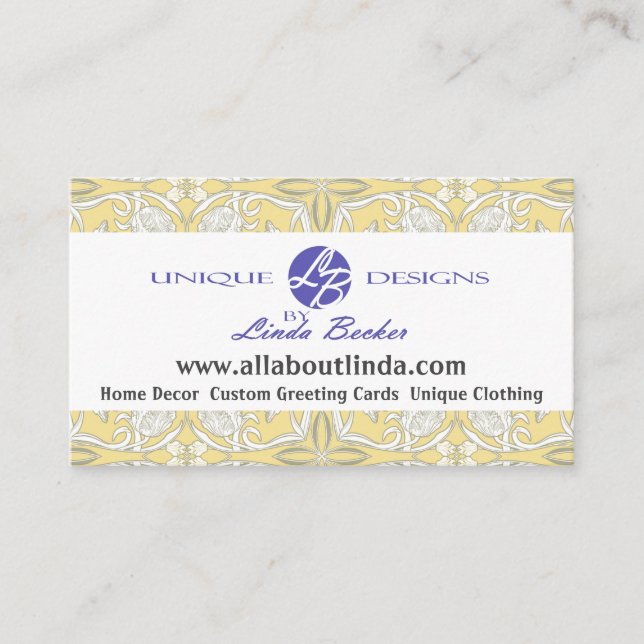 Art Nouveau Floral Background Business Card (Front)