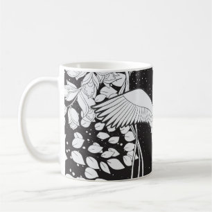 Art Nouveau: Floral Bird Illustration Coffee Mug