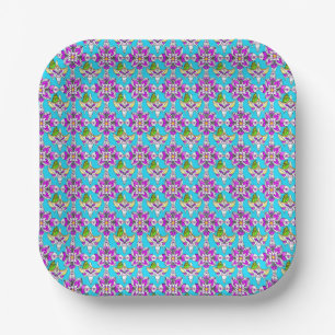 Art Nouveau Floral Boho Paper Plate
