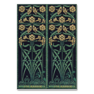 Art Nouveau Floral Bookmark Table Number