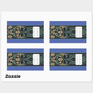 Art Nouveau Floral Bookplate Rectangular Sticker