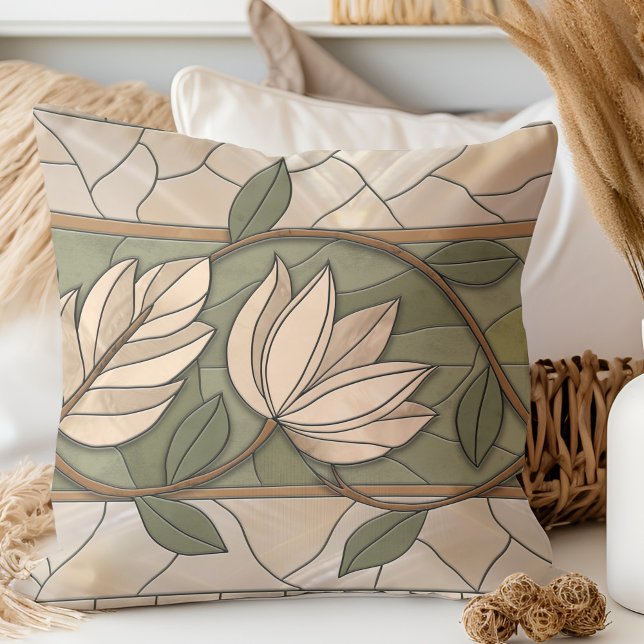 Art Nouveau Floral border ornament  Cushion (Creator Uploaded)