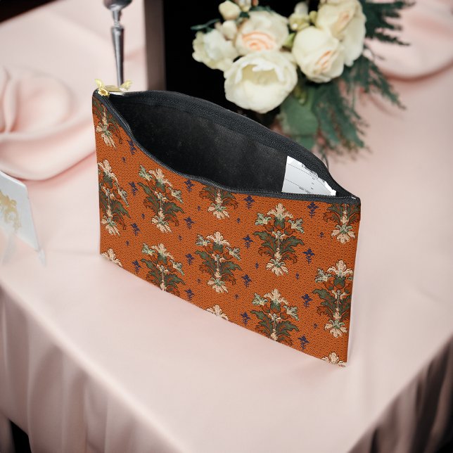 Art Nouveau Floral Bouquets Wedding Makeup Accessory Pouch (Art Nouveau Floral Bouquets Wedding Makeup Accessory Pouch Open At A Wedding Table)