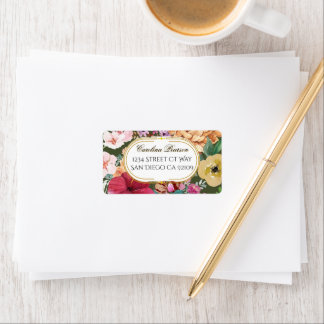 Art Nouveau Floral Calligraphy Address Label