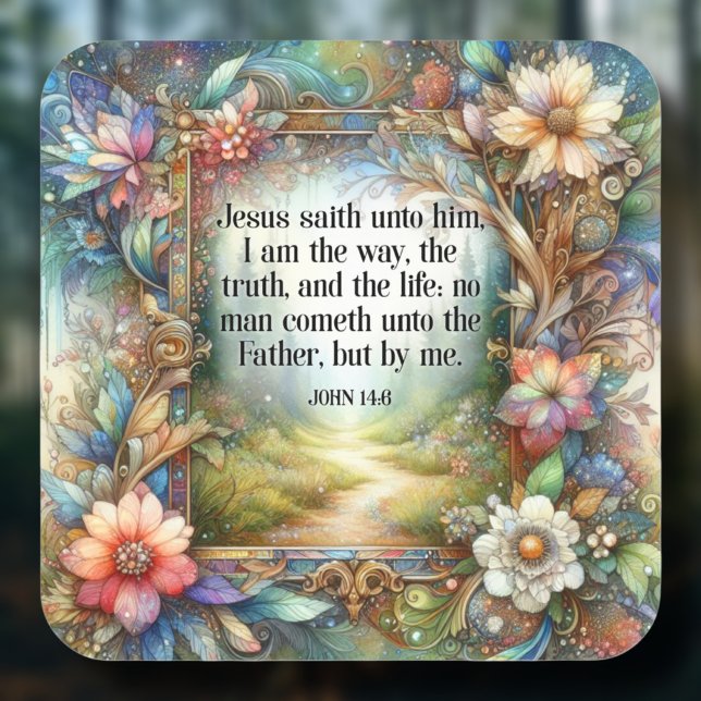 Art Nouveau Floral Christian Sticker John 14:6 (Creator Uploaded)
