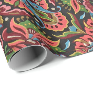 Art nouveau floral Christopher dresser jacquard Wrapping Paper