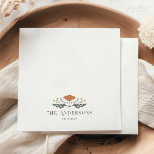 Art Nouveau Floral Cocktail Napkin