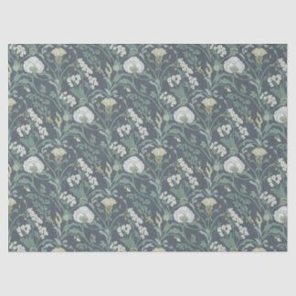 Art Nouveau Floral Cream Green Tissue Paper