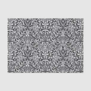 Art Nouveau Floral Damask, Black and White Tissue Paper