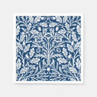 Art Nouveau Floral Damask, Cobalt Blue and White