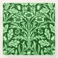 Art Nouveau Floral Damask, Emerald Green