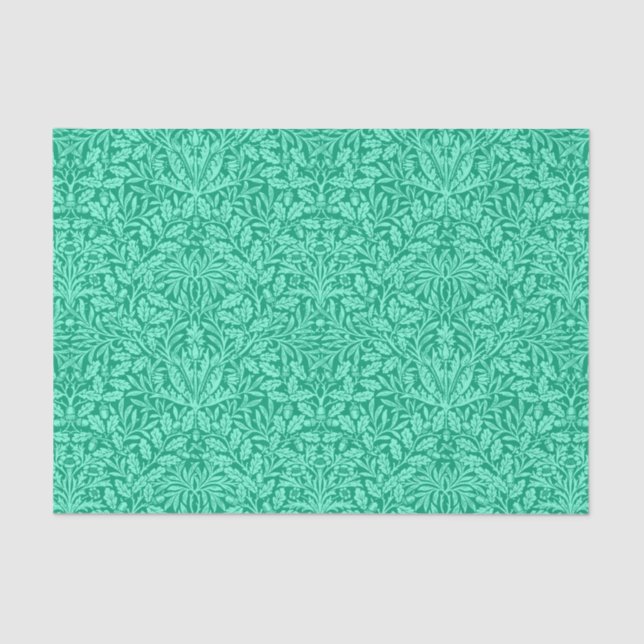 Art Nouveau Floral Damask, Turquoise and Aqua Tissue Paper (Front)