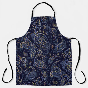 Art Nouveau Floral Denim Design Apron