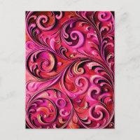 Art Nouveau floral design Rusty Rose