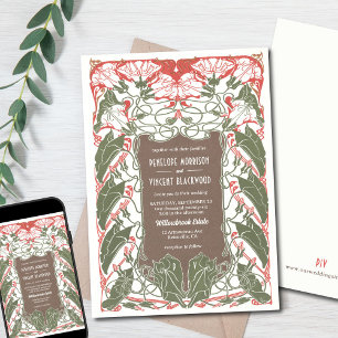 Art Nouveau Floral Elegance 2 Invitation