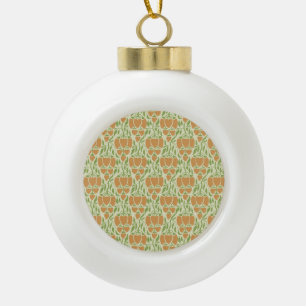 Art Nouveau: Floral Elegance Ceramic Ball Christmas Ornament